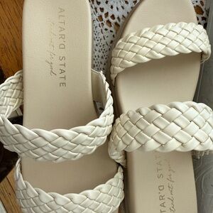 Altar'd State Braided Cream Sandals